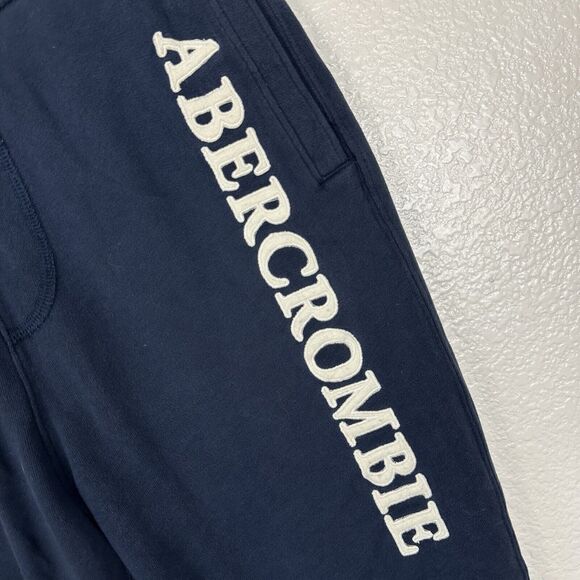 Vintage Y2K Abercrombie Fitch Sweatpants Women Small Navy Blue Logo Jogger - Picture 4 of 10